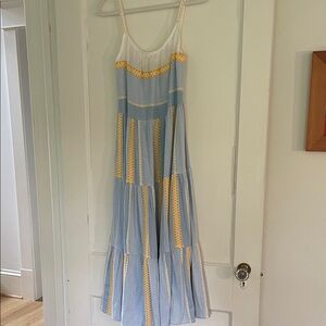 lemlem blue/ yellow maxi sundress Size small